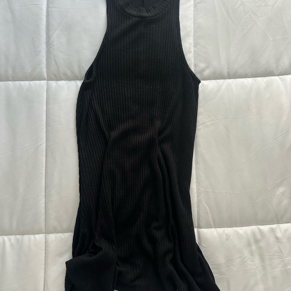 Hollister Black Ribbed Mini Dress